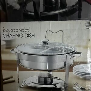 Gourmet 6-Quart Divided Stainless Steel Chafing Dish